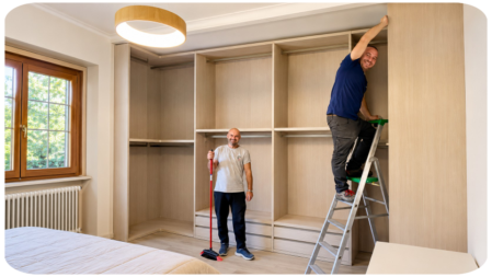Posa in opera di una cabina armadio
