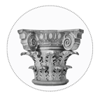 Capitelli scolpiti in legno massello